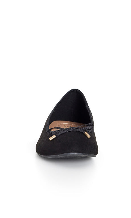 EVANS WIDE FIT Bow Ballet Flat - black