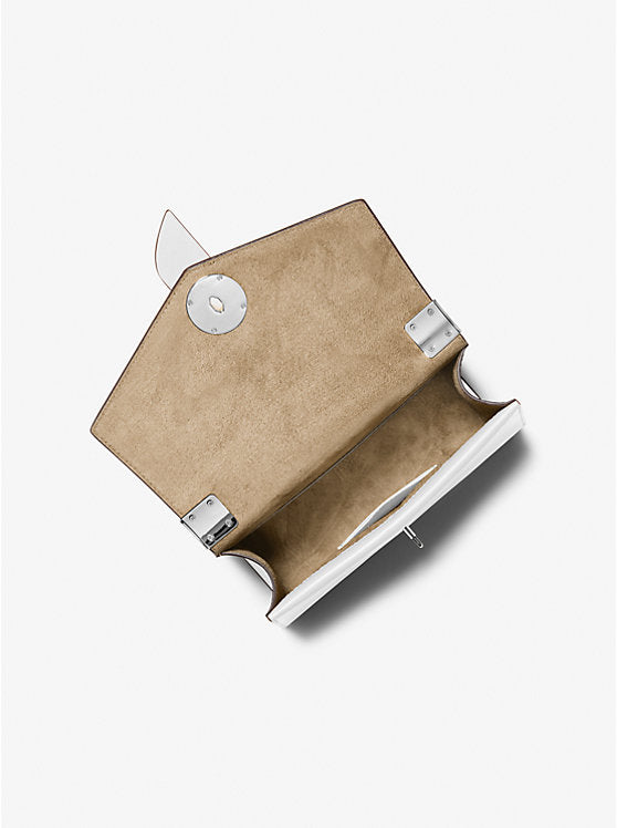 Greenwich Medium Saffiano Leather Satchel White