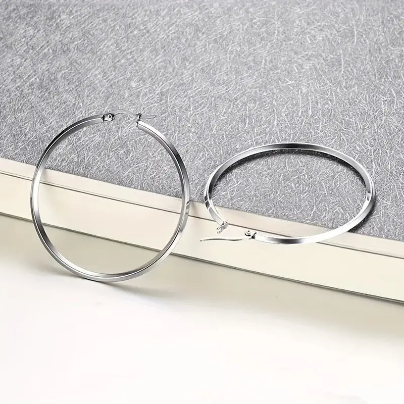 Hypoallergenic Titanium Steel Hoop Earrings Elegant Sexy Style Daily Wear Accessories Trendy Female Gift