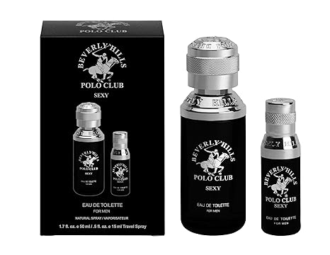 Beverly Hills Polo Club BHPC Men's Eau De Toilette Bonus Pack, featuring 1.7 oz EDT + Bonus 0.5 oz EDT (Sexy)
