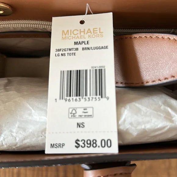 Michael Kors Maple Large NS Tote w/ Shoulder Strap Luggage Multi Color