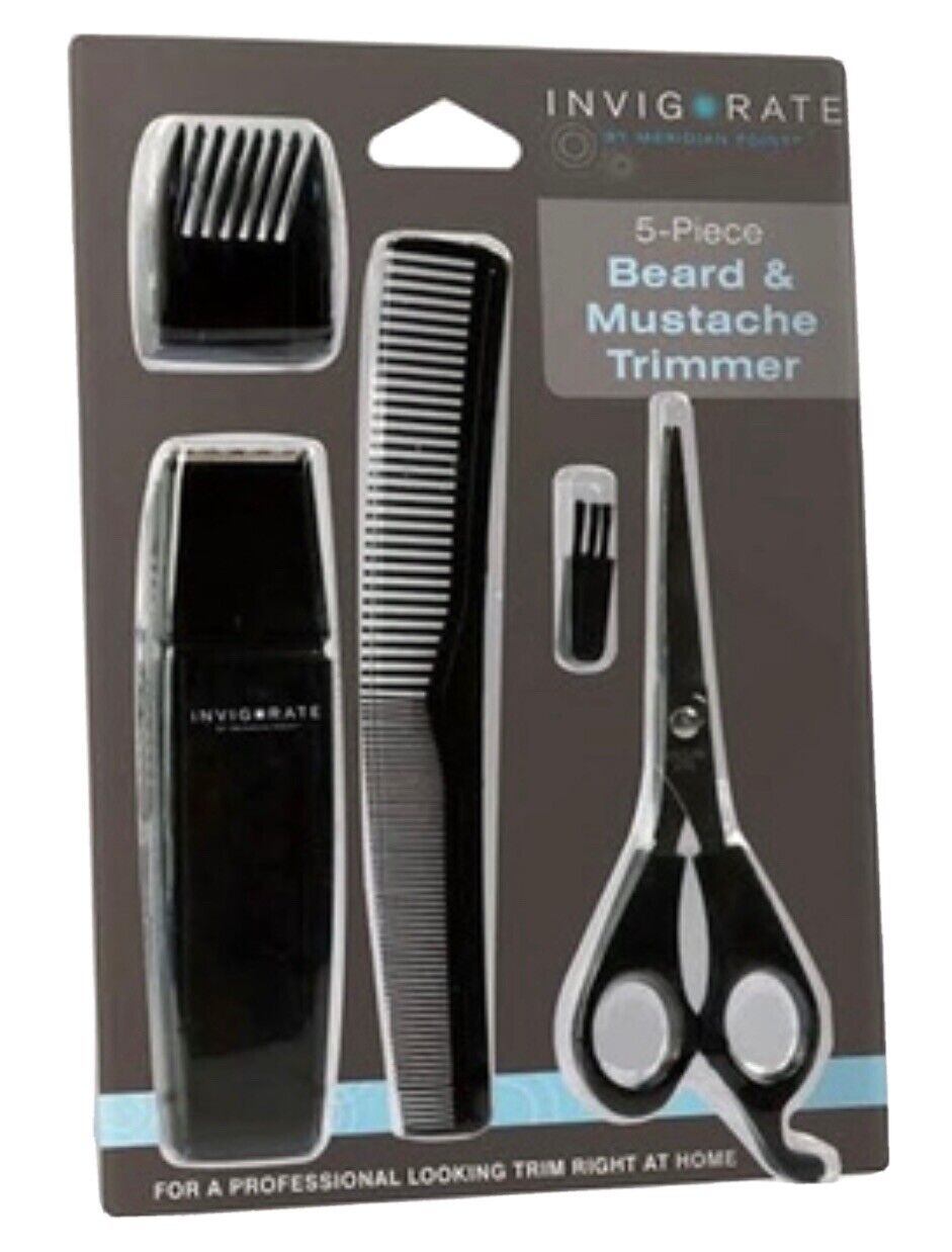 Invigorate By Meridian Point 5 Piece Beard & Mustache Trimmer