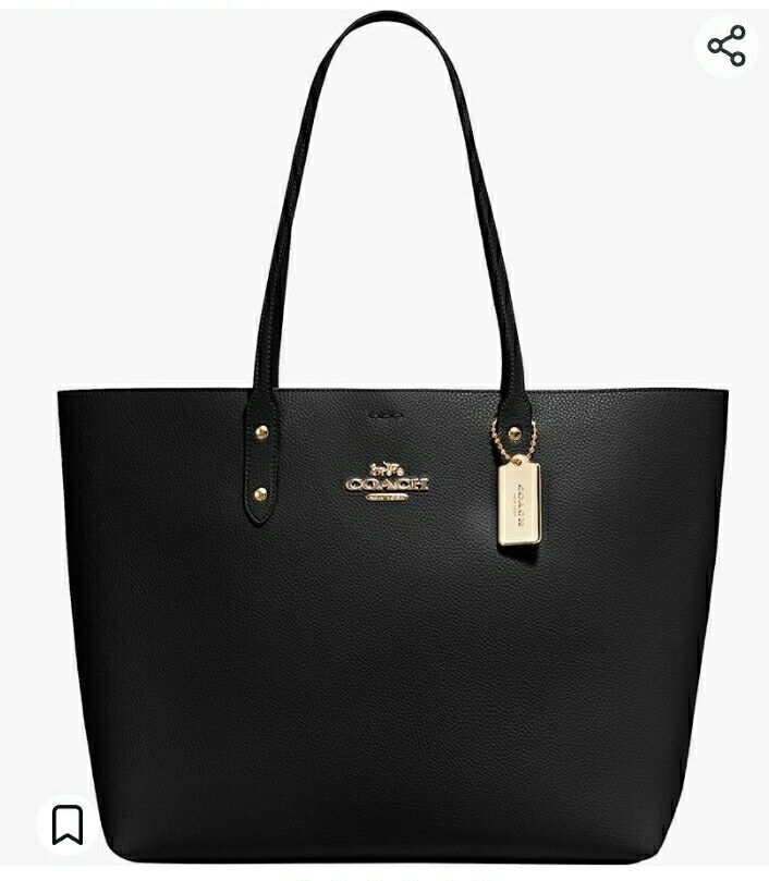 Coach Town Tote Pebbled Bag Large Black Queens Things Me 2 U