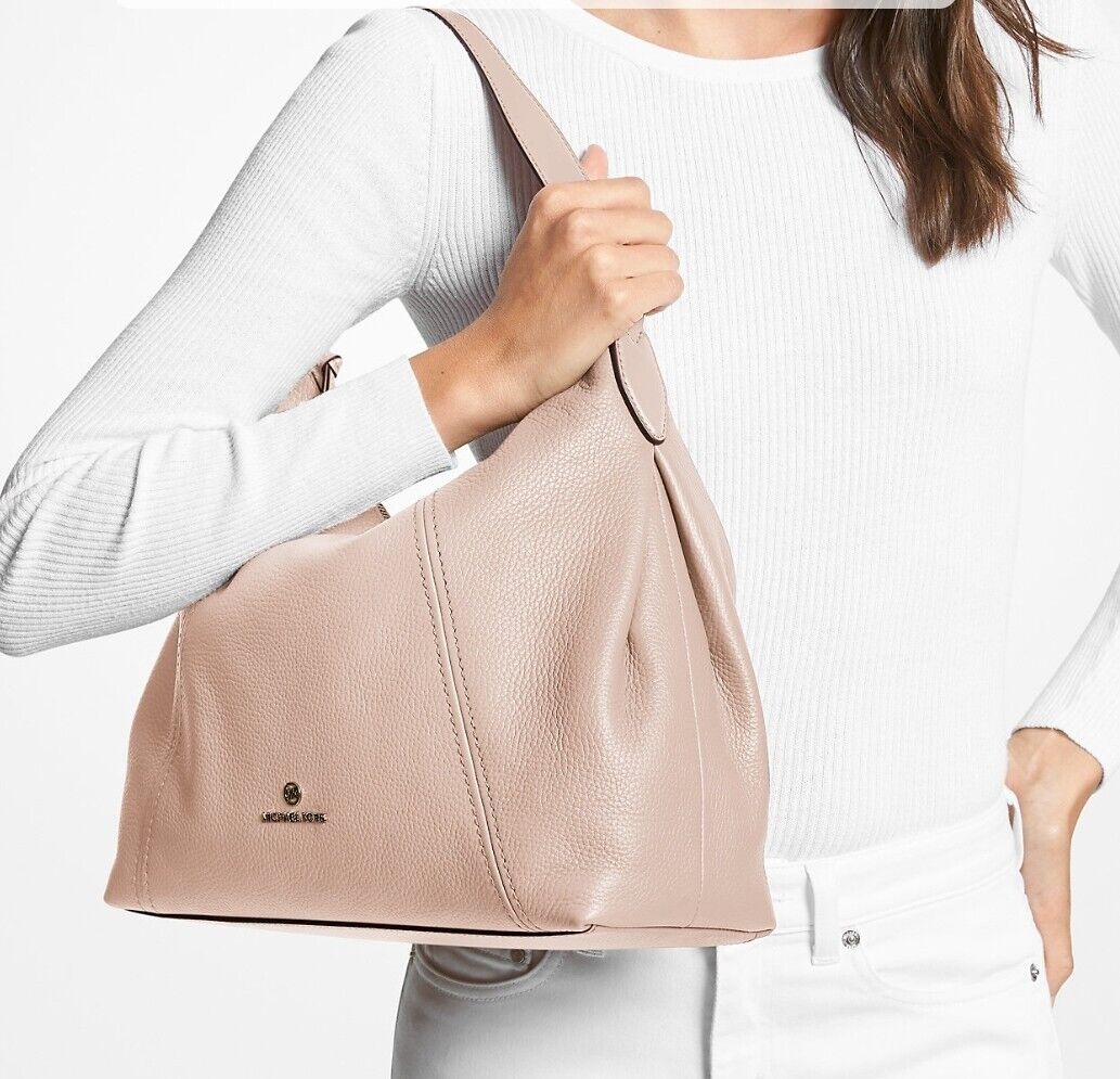 MICHAEL MICHAEL KORS Sienna Large Pebbled Leather Shoulder Bag Soft Pink