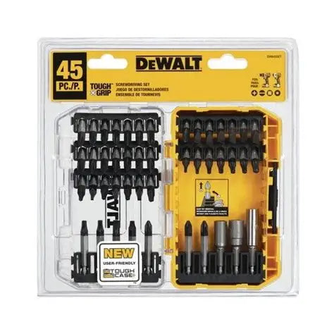 Dewalt TOUGHGRIP Screwdriver Bit Set, 45-Piece, Steel