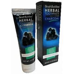 Brush Buddies Herbal Toothpaste with Activated Charcoal, Whitening Toothpaste, Charcoal Toothpaste for Whitening Teeth - Cool Mint Oral