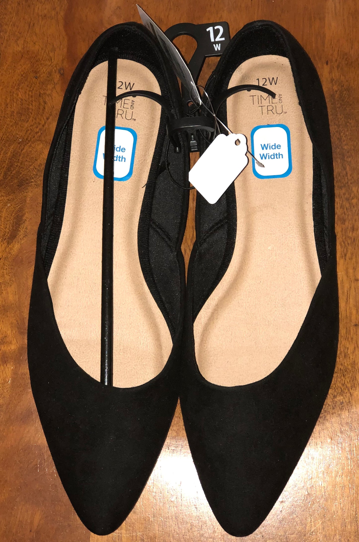 Time And Tru Suede Memory Foam Point Ballet Flats
