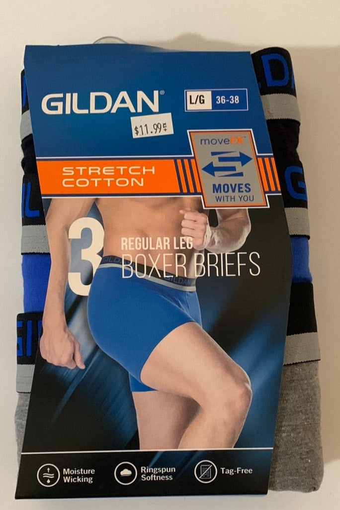 Gildan Men's Boxer Briefs -Size Large (2 Pack) 