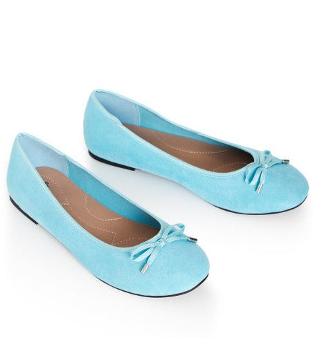 EVANS WIDE FIT Bow Ballet Flat - turquoise