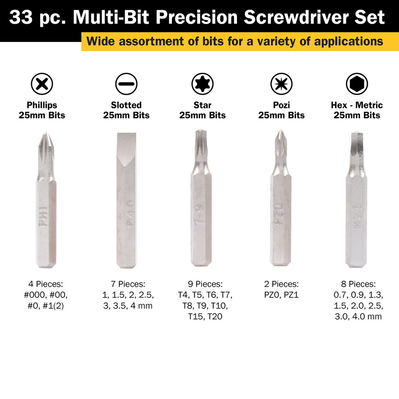Titan Tools 33 pc. Multi-Bit Precision Screwdriver Set (16093)