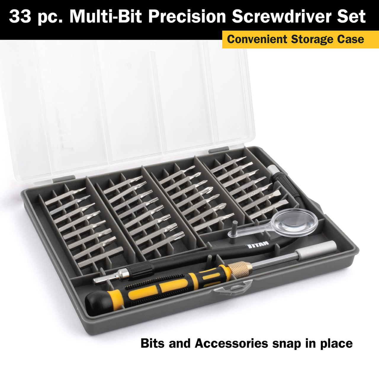 Titan Tools 33 pc. Multi-Bit Precision Screwdriver Set (16093)