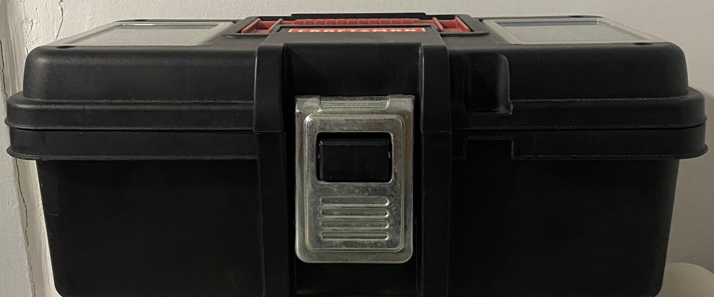 CRAFTSMAN Toolbox, Lockable, 12 in., Red/Black plastic