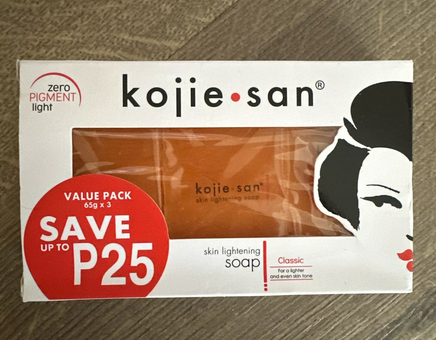 Original Kojie San Skin Lightening Kojic Acid Soap 65g x 3 Bars Expires 2025