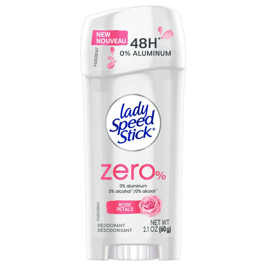 Lady Speed Stick Zero Deodorant for Women, Rose Petals, 2.1 Oz