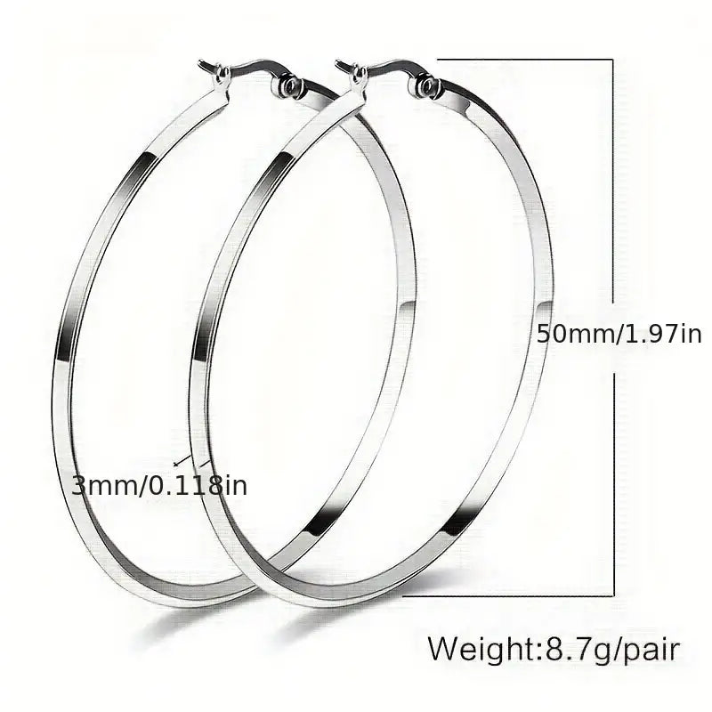 Hypoallergenic Titanium Steel Hoop Earrings Elegant Sexy Style Daily Wear Accessories Trendy Female Gift