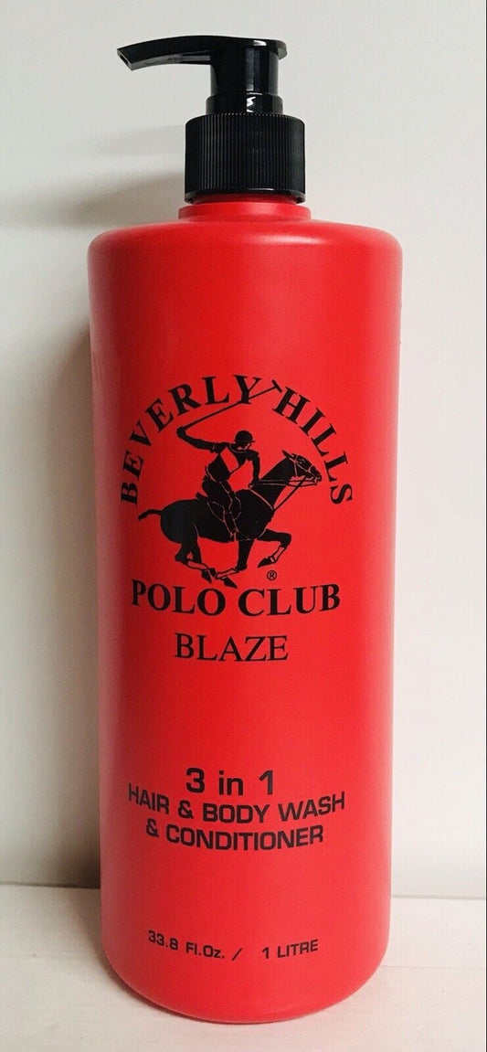 Beverly Hills ~ Polo Club Blaze 3-in-1 Wash for Men 33.8 fl oz