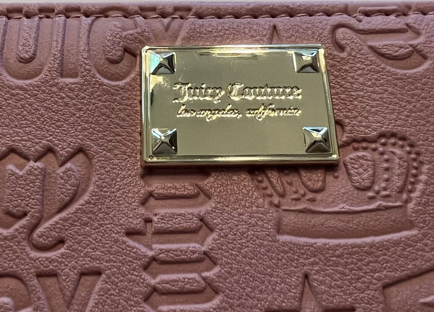 Juicy Couture Black Large Wallet Gothic Logo Deboss Daydream
